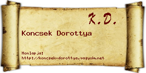 Koncsek Dorottya névjegykártya